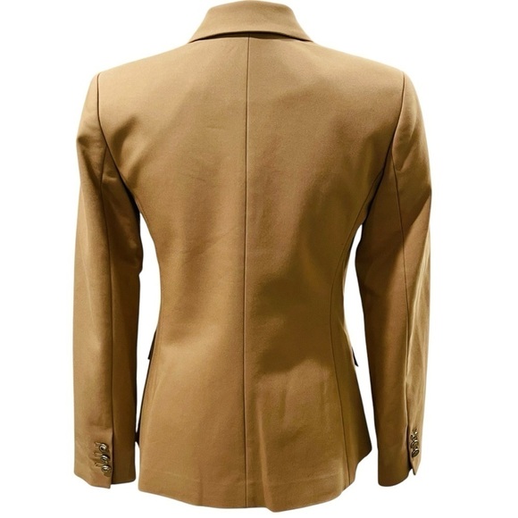 Michael Kors NWT Size 2 Double Breasted Peak Lapel Blazer Jacket Dark Camel - Picture 6 of 14